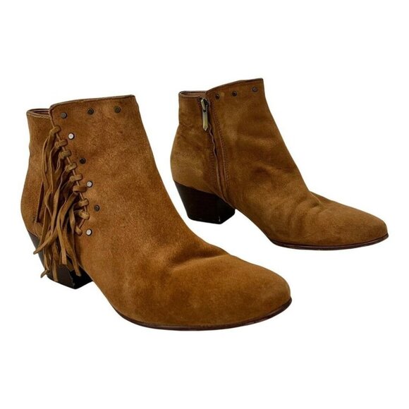 Sam Edelman Womens Size 8 Suede Rudie Studded Fringe Tassel Ankle Bootie - Picture 1 of 8